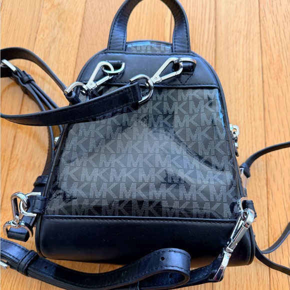 Michael Kors Black Rhea Patent Mini Backpack main image 8